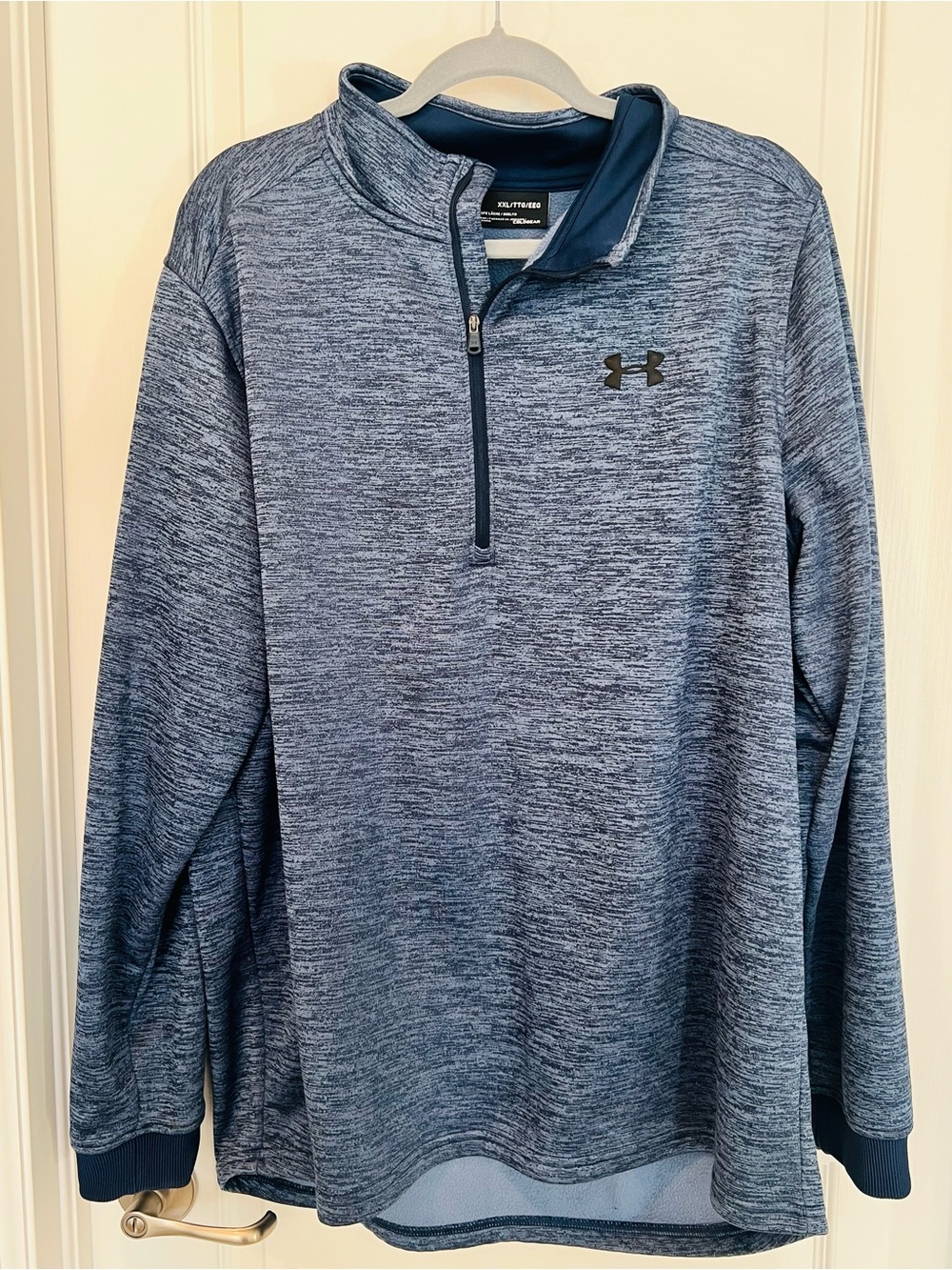 Under Armour Heathered Navy Coldgear Blue 1/4 Zip Pullover XXL Outdoors Sporty